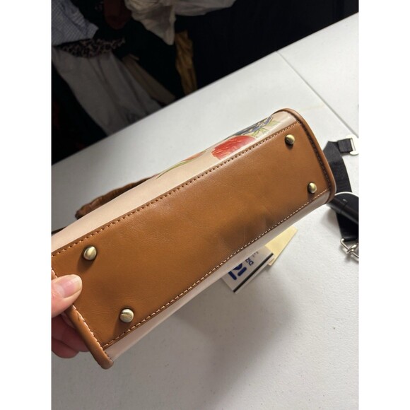 Patricia Nash Bag Paris Satchel Parisian Floral Spot Print Cream w Tassel Strap - Picture 5 of 14